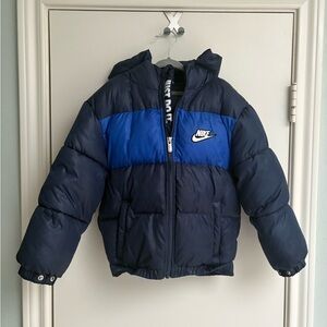 Nike Blue Puffer Jacket Insulated Winter Coat